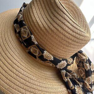 Vintage Gold and Black Scarf 13x42, Small Sheer Rectangle Headscarf